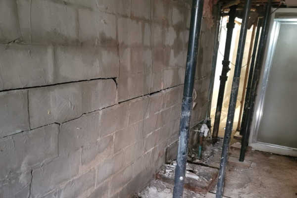 Crack in a basement wall